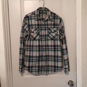 Mossimo Small Blue Plaid Snap Button down shirt